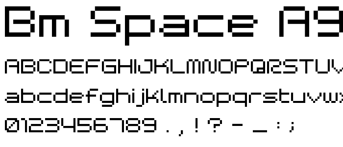 BM space A9 font